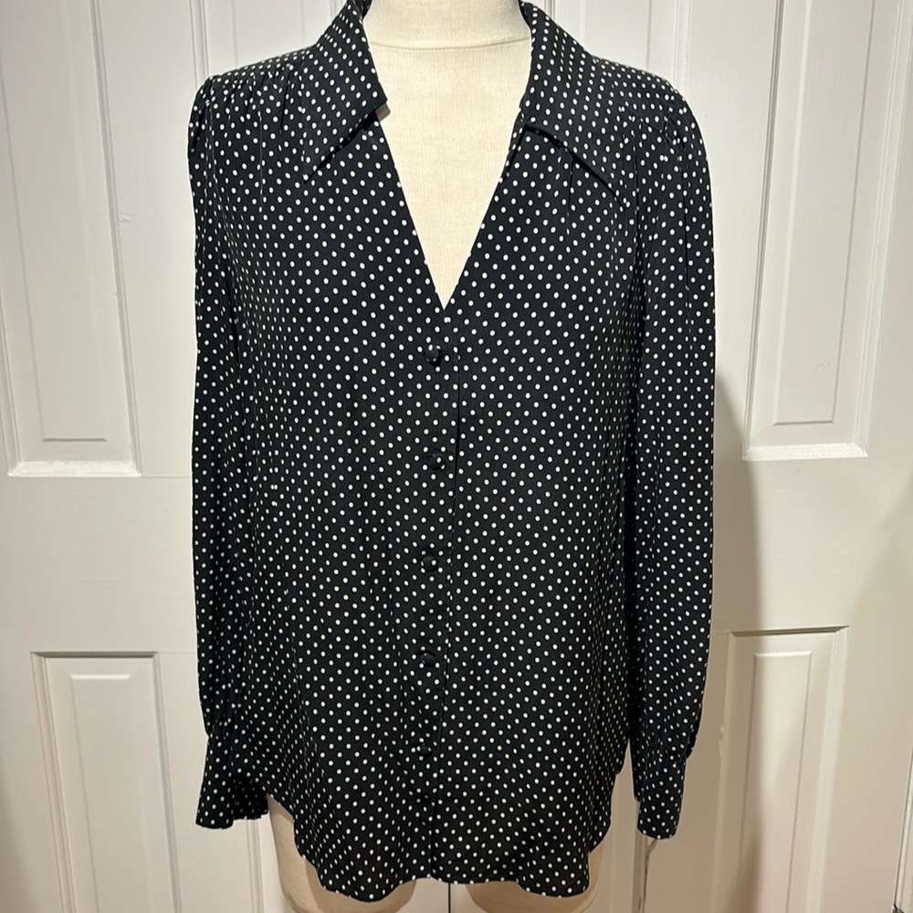 Kate spade blouse size large, 100% silk